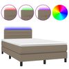 vidaXL Rams&auml;ng med madrass & LED taupe 120x190 cm tyg