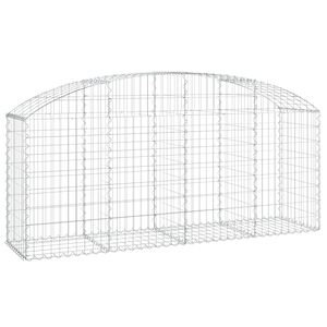 vidaXL Gabion b&aring;gformad 200x50x80/100 cm galvaniserat j&auml;rn