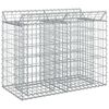 vidaXL Gabion upph&ouml;jd s&auml;ng 100 x 50 x 80 cm Galvaniserat st&aring;l Silver