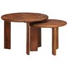 vidaXL Nesting Kaffe Bord 2 st Honung brun &Oslash; 50 x 40 cm