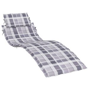 vidaXL Sols&auml;ngsdyna gr&aring;rutig 186x58x4 cm oxfordtyg