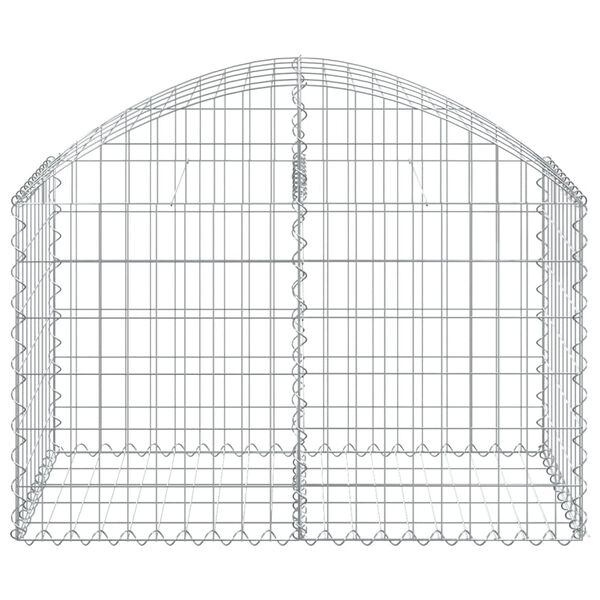 vidaXL Gabion bågformad 100x50x60/80 cm galvaniserat järn