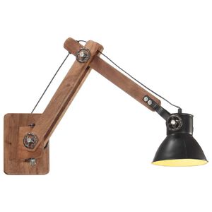 vidaXL V&auml;gglampa industriell stil svart rund E27