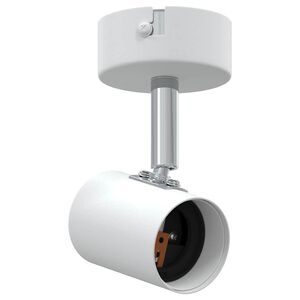 vidaXL Takspotlight med str&aring;lkastare Vit 6,5 x 6 x 11,5 cm Metall