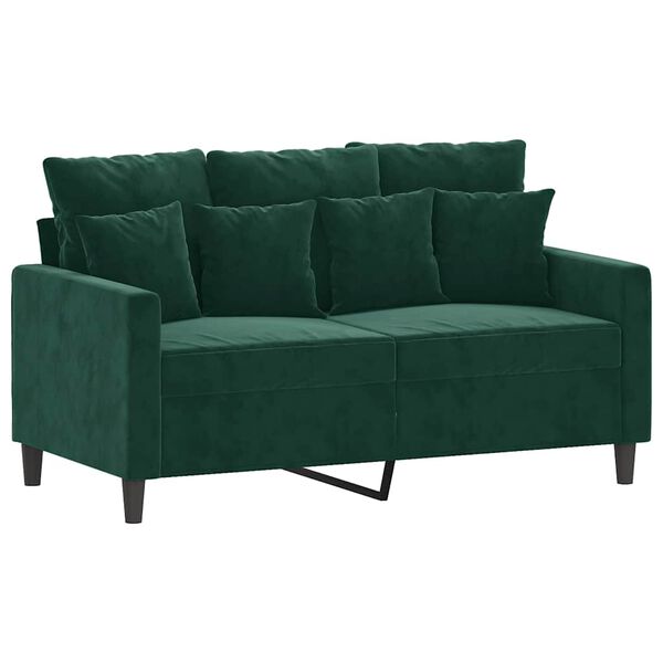 vidaXL Soffa 2-sits m&ouml;rkgr&ouml;n 120 cm sammet