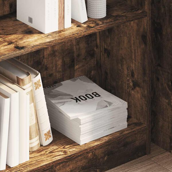 vidaXL Bokhylla r&ouml;kf&auml;rgad ek 80x24x76 cm konstruerat tr&auml;