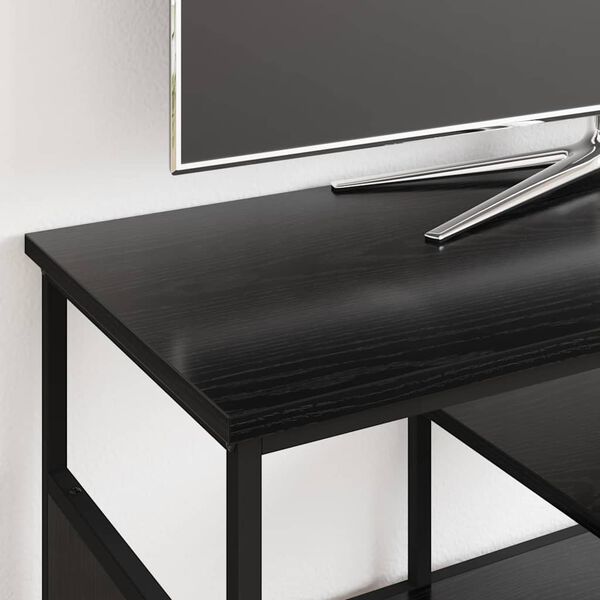 vidaXL TV-sk&aring;p Svart Ek 100 x 35 x 45 cm Konstruerat tr&auml; och j&auml;rn