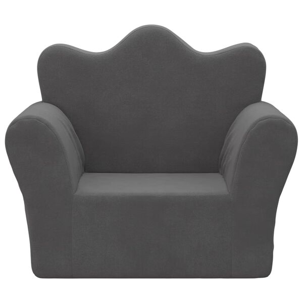 vidaXL Barnsoffa antracit mjuk plysch