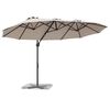 vidaXL Trädgårdskantileverparasol Taupe 372 x 198 x 243 cm