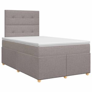 vidaXL Kontinentals&auml;ng med madrass Taupe 120 x 200 cm Tyg