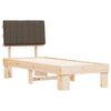 vidaXL S&auml;ngram med Kl&auml;dd Huvudgavel Taupe 80 x 200 cm Massiv furu
