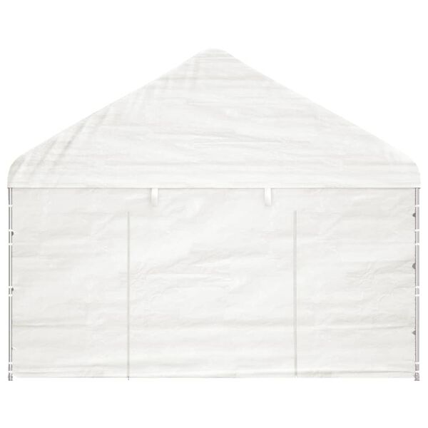 vidaXL Paviljong med tak vit 4,46x4,08x3,22 m polyeten