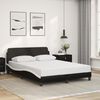 vidaXL Bed Frame "Dover" Black&White 140x190 cm Faux Leather