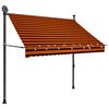 vidaXL Markis manuellt inf&auml;llbar med LED 200 cm orange och brun