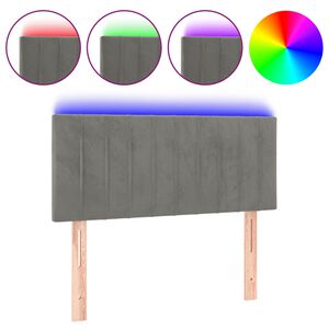 vidaXL S&auml;nggavel LED ljusgr&aring; 80x5x78/88 cm sammet