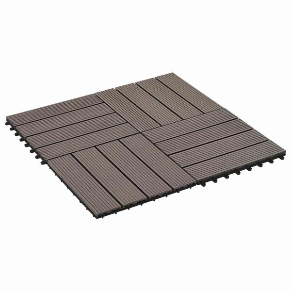 vidaXL Terrassplattor 11 pcs M&ouml;rkbrun 30 x 30 cm WPC