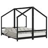 vidaXL S&auml;ngram f&ouml;r barns&auml;ng svart 2x(80x200) cm massiv furu