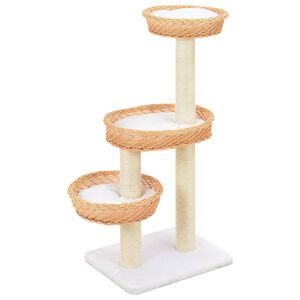 vidaXL Kattr&auml;d med kl&ouml;spelare i sisal & naturlig pil