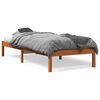 vidaXL S&auml;ngram utan madrass vaxad brun 90x200 cm massiv furu