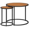 vidaXL Kaffebordsset 2 st Naturlig och svart 55 x 55 x 45 cm