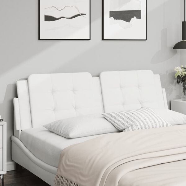 vidaXL Headboard Cushion "Zadar" White 160 cm Faux Leather