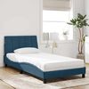 vidaXL Bed with Mattress "Hanko" Blue 100x200 cm Velvet