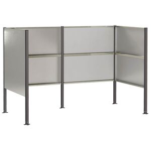 vidaXL Soptunnesk&auml;rm 167 x 85 x 113 cm Rostfritt st&aring;l Silver