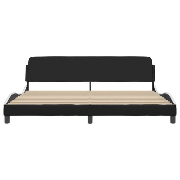 vidaXL Bed Frame "Dover" Black and White 200x200 cm Faux Leather