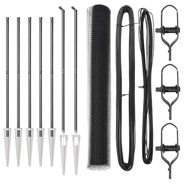 vidaXL St&auml;ngselstolpe Gr&aring; 10 x 1,4 m (13 mm n&auml;t) St&aring;l och PVC