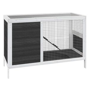 vidaXL Kaninbur gr&aring; 103x44x69,5 cm massiv furu