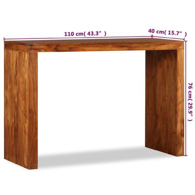 vidaXL Konsolbord massivt trä med honungsfinish 110x40x76 cm