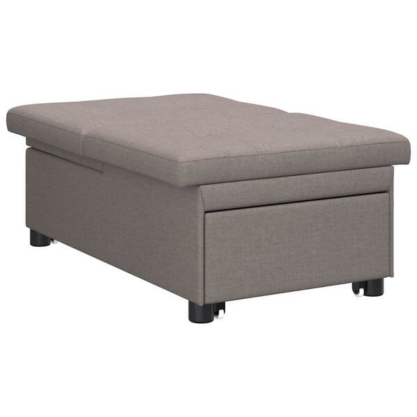 vidaXL Pull Out Sofa Bed Taupe 194 x 50 x 82 cm tyg
