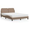vidaXL Bed with Mattress "Zadar" Cappuccino 140x200 cm Faux Leather