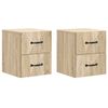 vidaXL V&auml;ggmonterat S&auml;ngbord 2 pcs Sonoma-ek 34,5 x 33 x 40 cm