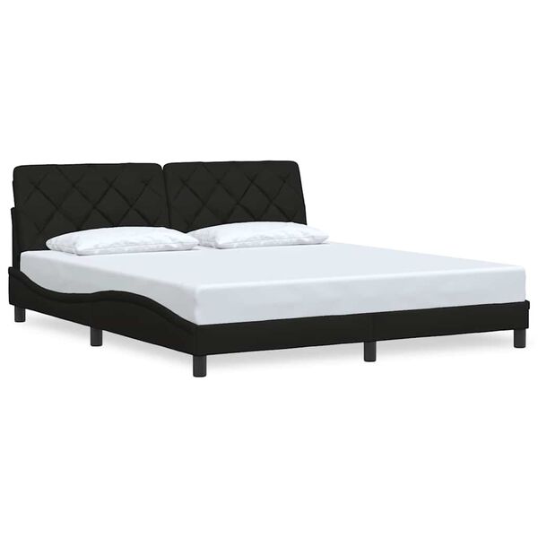 vidaXL Bed Frame without Mattress Black 180x200 cm Fabric