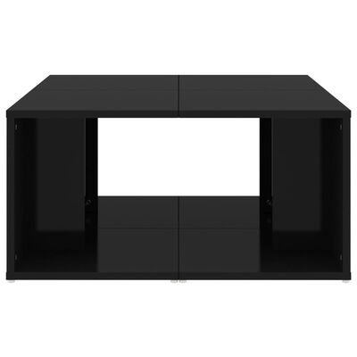 vidaXL Soffbord 4 st svart högglans 33x33x33 cm konstruerat trä