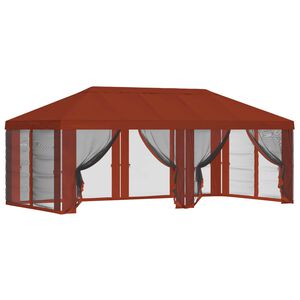 vidaXL Gazebo-tak med sidov&auml;ggar 6 x 3 m Terracotta Polyester 190