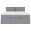 vidaXL Ottoman säng med madrass och LED-lampor ljusgrå 140x190 cm tyg
