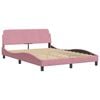 vidaXL Bed Frame without Mattress Pink 140x190 cm Velvet