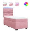 vidaXL Rams&auml;ng med madrass rosa 90x190 cm sammet