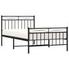 vidaXL S&auml;ngram med huvudgavel och fotgavel svart metall 100x200 cm