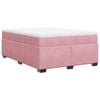 vidaXL Rams&auml;ng med madrass rosa 160x200 cm sammet
