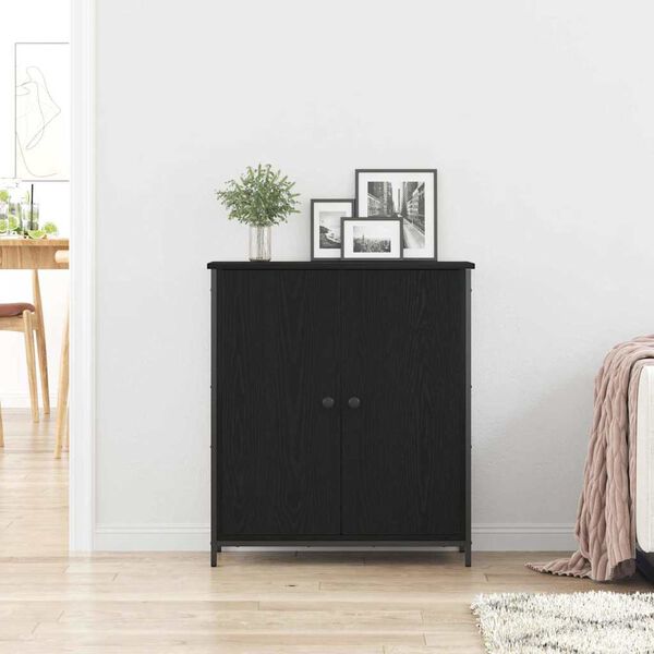 vidaXL Sideboard Svart Ek 70 x 30 x 80 cm Konstruerat tr&auml;