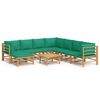 vidaXL Loungegrupp 9 delar gr&ouml;na dynor bambu