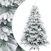 vidaXL Konstgjord Vikbar Julgran Sn&ouml; Flocked med stativ Vit 180 cm