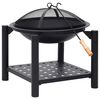 vidaXL Eldstad med eldgaffel 54x54x55 cm st&aring;l