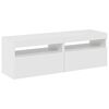vidaXL TV-bänk med LED-belysning 2 st vit högglans 60x35x40 cm