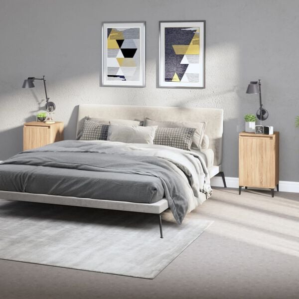 vidaXL Sängbord 2 st sonoma-ek 40x35x70 cm konstruerat trä