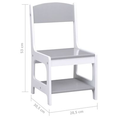 vidaXL Barnbord med 2 stolar vit MDF