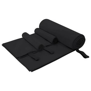 vidaXL Sporthandduk Set 3 st Svart 210 x 100 cm